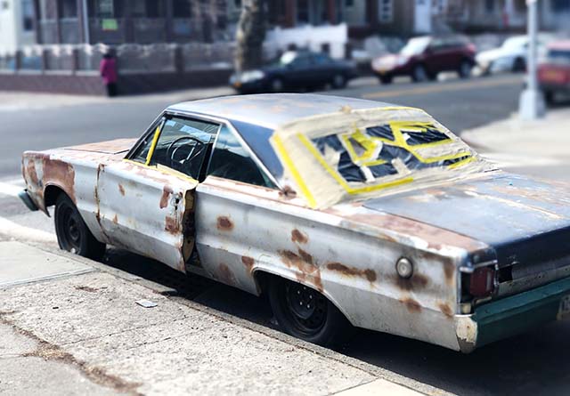 Surrey scrap car removal of rusty car